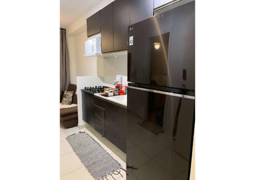 1702 Expo Transamérica - Vista para Represa - Varanda的厨房或小厨房