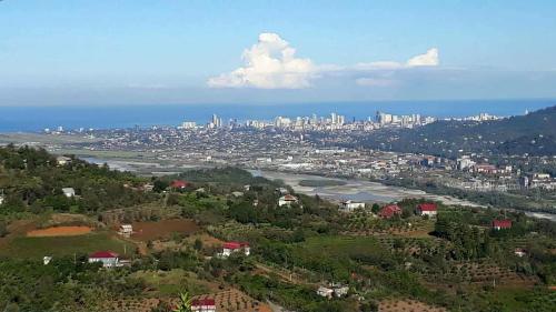 an aerial view of a city and a river at chemi kera Chalet in Makho