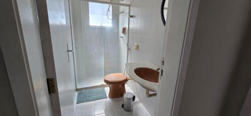 un bagno con wc e doccia di Dois quartos espaçoso a Vitória