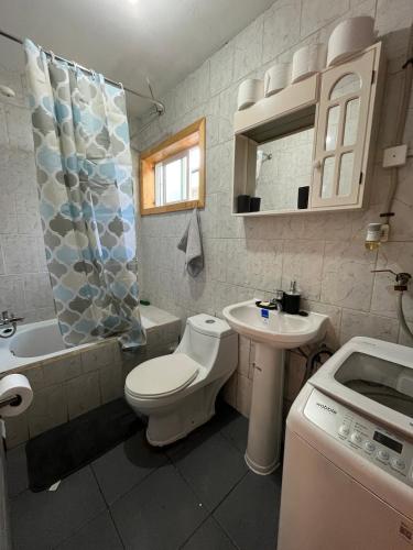 Koupelna v ubytování Cabaña en Cochrane