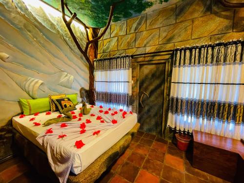 Postel nebo postele na pokoji v ubytování Skyp Lake jungle