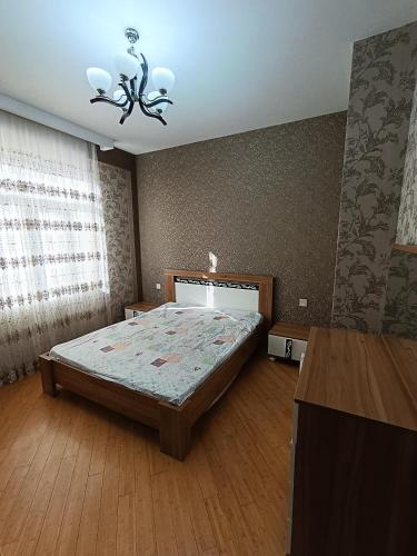 バクーにあるEntire rental unit in Baku, Whole Apartment 85m2の部屋の中に大きなベッドがある寝室