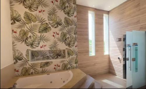 Phòng tắm tại Resort frente al mar