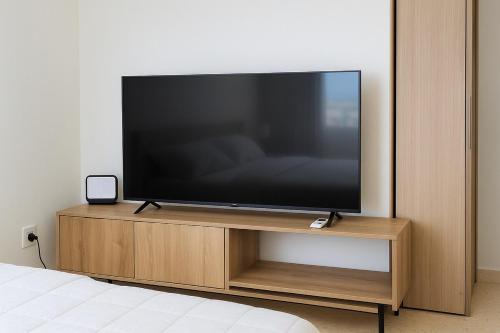 Televiisor ja/või meelelahutuskeskus majutusasutuses Rooftop in Cartagena, Cabrero 704