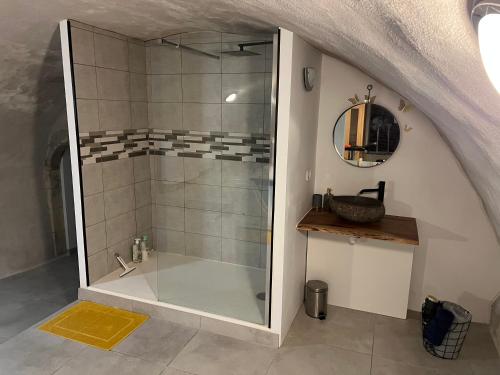 Koupelna v ubytování Studio Glamour avec espace balnéo privé