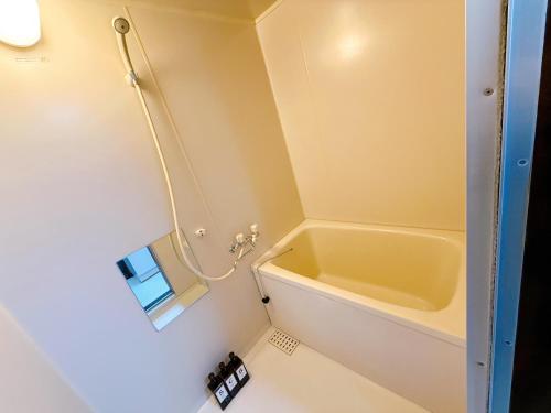 宇都宮市にあるStay Plus Sophiaの浴槽と洗面台のあるバスルーム