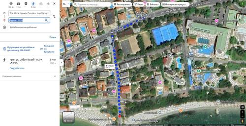 a screenshot of a map of a street at The White Houses 7 in Nesebar
