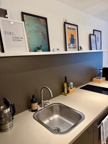 Kuchyň nebo kuchyňský kout v ubytování Zentrales Studio-Appartment mit Terrasse