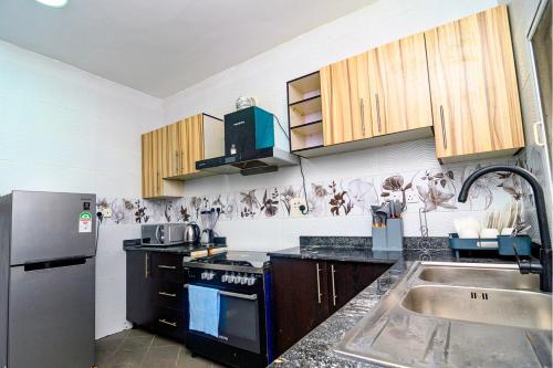 Η κουζίνα ή μικρή κουζίνα στο Plush Homes