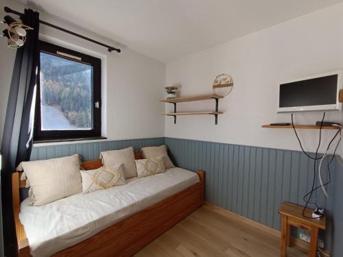 TV a/nebo společenská místnost v ubytování Les Tètras