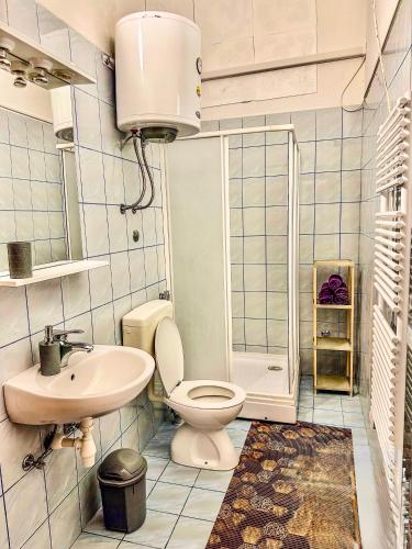 a bathroom with a toilet and a sink at Apartman RAJAN Vlašić in Vlasic