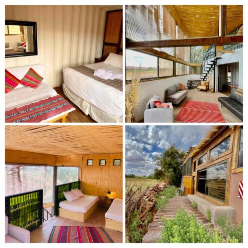 a collage of pictures of a bedroom and a house at Atacama Loft & Glamp in San Pedro de Atacama