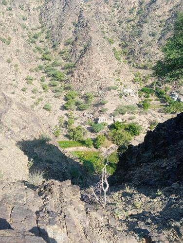 an aerial view of a mountain with trees on it at فندق الابتسامة 