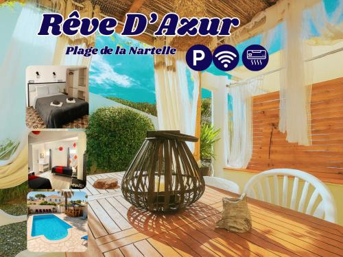 Fotografie z fotogalerie ubytování Rêve D'azur plage de la Nartelle, maison Julia avec Piscine partagée, Parking & Terrasse BBQ, Wifi et Draps Inclus v destinaci Sainte-Maxime