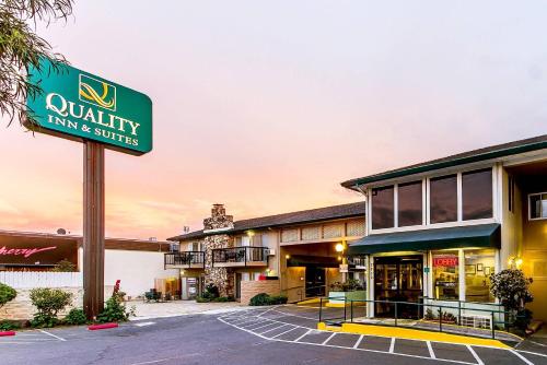 a hotel with a sign for aquality inn and suites at Quality Inn & Suites Silicon Valley in Santa Clara