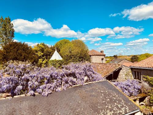 a garden of lilacs on the roof of a house at Grande maison de ville MALO LEONE 250m2 pour 15 personnes proche du Puy du Fou in Mauléon