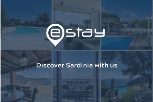 a collage of photos of a house with the osprey logo at Port View Apartment in Cagliari