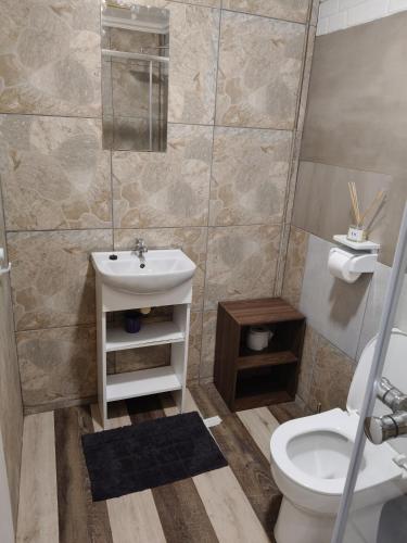 a bathroom with a sink and a toilet at The Man Cave Extension in Sabie