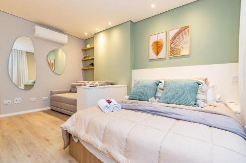 Ένα ή περισσότερα κρεβάτια σε δωμάτιο στο Studio Premium p/ 4 pessoas no All Batel - BAT1316