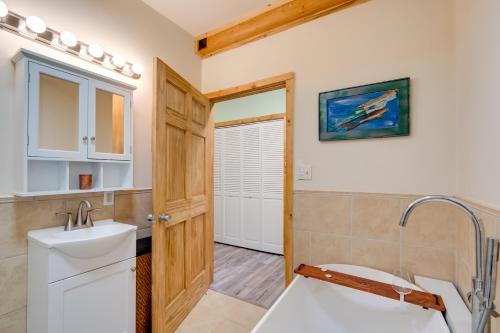 a bathroom with a sink and a toilet at 7 Mi to Bilgers Rocks Secluded 7-Acre Retreat in Clearfield