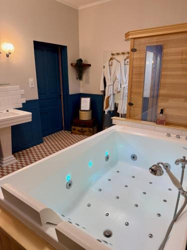 a bathroom with a large bath tub in a room at La Suite Shelby Brive in Brive-la-Gaillarde