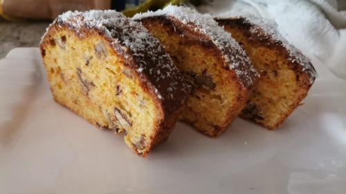 two slices of cake on a white plate at Sol de la Patagonia in Puerto Guadal