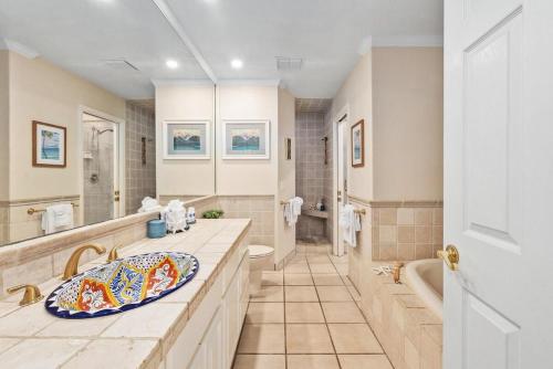 a large bathroom with a sink and a tub at Kaanapali Plantation 9 · KPL 9 Panoramic Ocean Views Kaanapali N in Lahaina