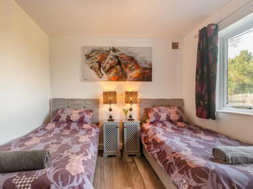 Caerwysにある2 bed in Denbigh 90461のベッド2台と窓のある寝室