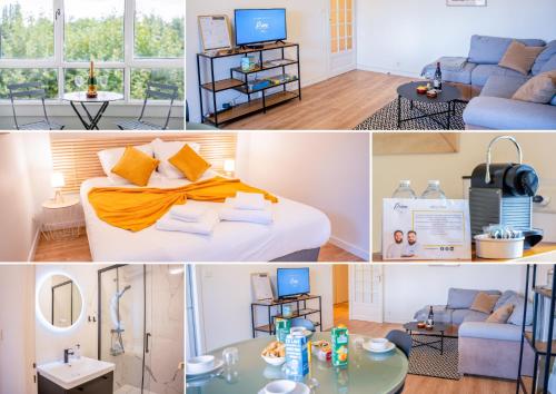 Ruang duduk di Appartement Quai Saône - Balcon vue Saône