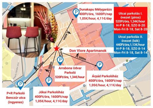 a map of the city of paris with locations at 1 - Lisa Moderna - DonViore in Győr