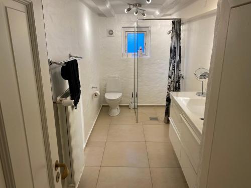 Koupelna v ubytování Din egen villa, spa, ude bruser, have & elbil-lader