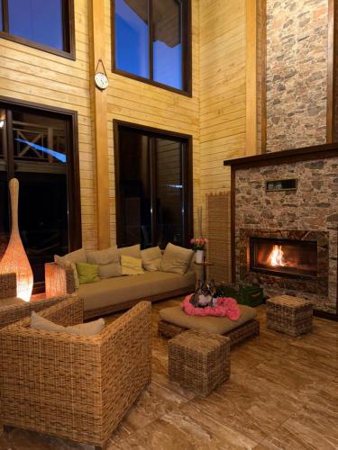 Χώρος καθιστικού στο Шале Задільське