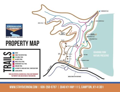 a map of the proposed proposed property map at Hot Tub & WiFi - Hillside Haven Red River Gorge KY in Rogers