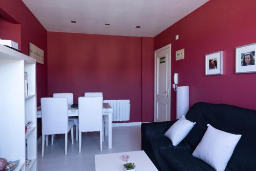 Χώρος καθιστικού στο Apartamento con vistas al mar en la playa de Somo