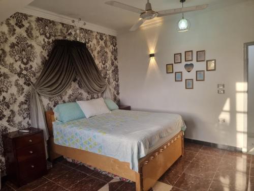 a bedroom with a bed with a canopy at Adream partment in Luxor in Luxor