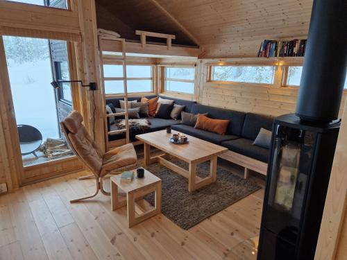 Posezení v ubytování Nordic View cabin 900m - Nær Gaustatoppen