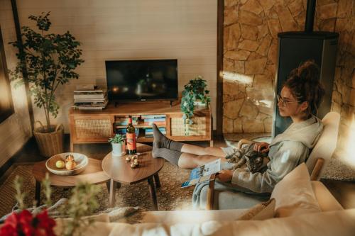 TV a/nebo společenská místnost v ubytování Casa Ana Almancil