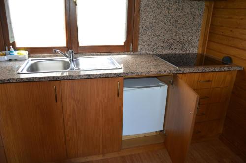 La cuisine est équipée d'un évier et d'un lave-vaisselle. dans l'établissement Casas de Montanha da Gralheira, à Gralheira