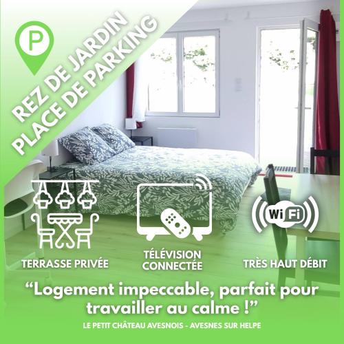 Le petit Château Avesnois - Studio avec terrasse vue sur le jardin