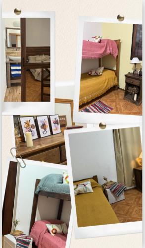 a collage of pictures of a room with a bed at Quinta La Berna in Etchegoyen