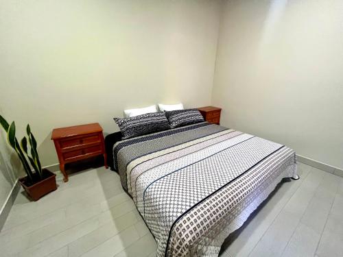 Giường trong phòng chung tại Lemon Garden