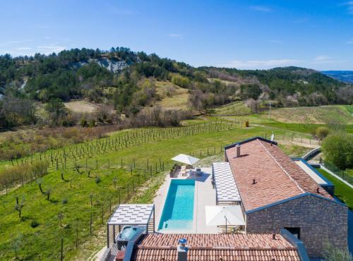 an aerial view of a villa with a swimming pool at Villa Noeli in Hum