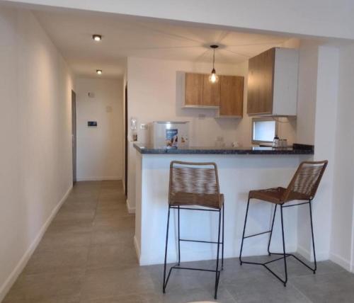 Η κουζίνα ή μικρή κουζίνα στο Monoambiente vista al Rio