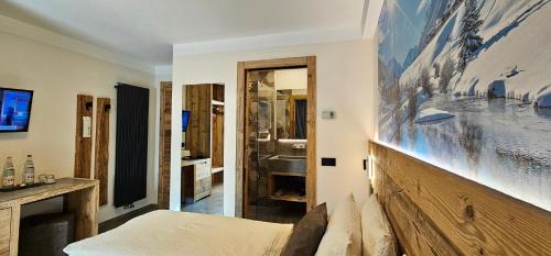 Koupelna v ubytování Albergo Alpenrose