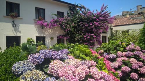 a garden of flowers in front of a building at Il Casale di Riardo Luxury B&B in Riardo