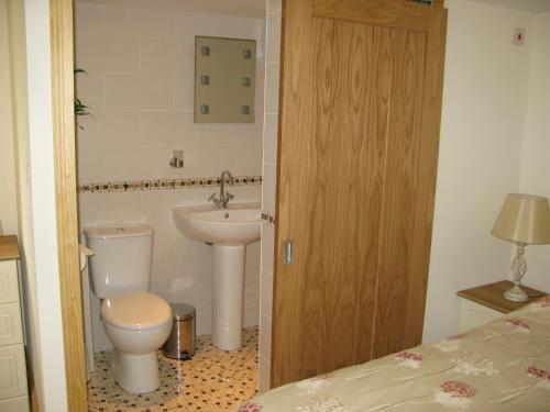 een badkamer met een toilet en een wastafel bij Little Burbank in Windermere