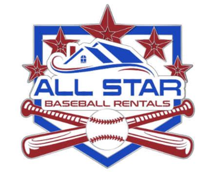 an all star baseball team logo with a bat at The Main Lineup 2 - All Star Baseball Rentals in Oneonta