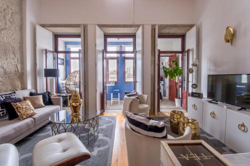 TV a/nebo společenská místnost v ubytování Oporto Golden Apartment
