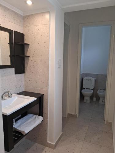 a bathroom with a sink and a toilet at la piazza in La Porteña