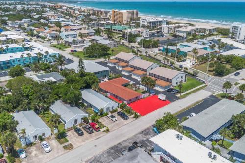 an aerial view of a city with the beach at 2 Blocks to Beach! Cape Canaveral Apt with Patio in Cape Canaveral